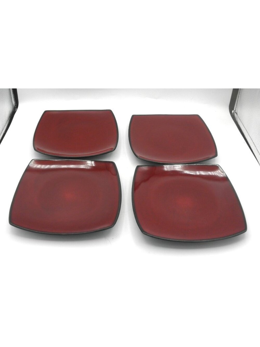 Soho Lounge Red by Gibson Designs 7.5 Inch Salad Plates Set of 4 Pattern GIDSOLR
